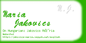 maria jakovics business card